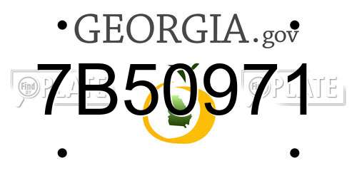 7B50971 Georgia License Plate