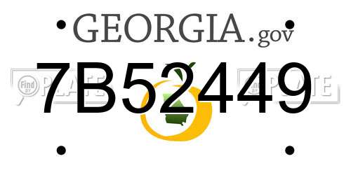 7B52449 Georgia License Plate
