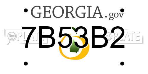 7B53B2 Georgia License Plate