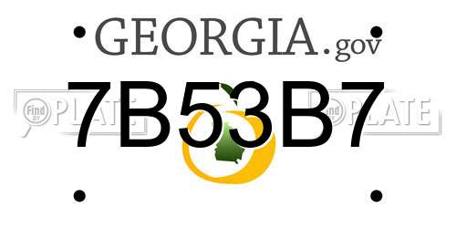 7B53B7 Georgia License Plate