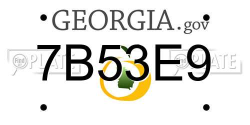 7B53E9 Georgia License Plate