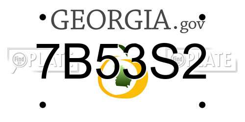 7B53S2 Georgia License Plate