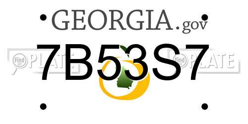 7B53S7 Georgia License Plate