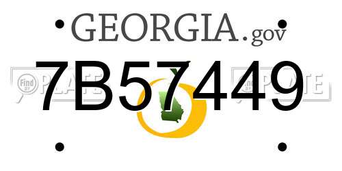 7B57449 Georgia License Plate