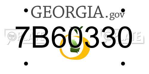 7B60330 Georgia License Plate