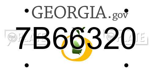 7B66320 Georgia License Plate