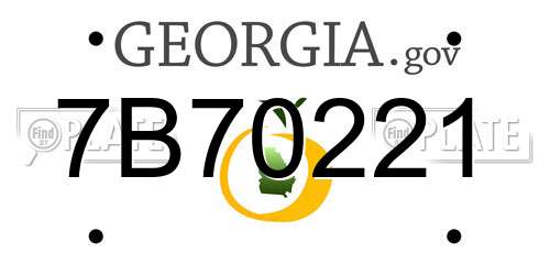7B70221 Georgia License Plate