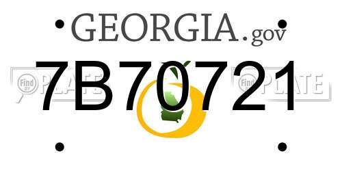 7B70721 Georgia License Plate