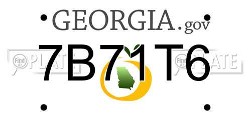 7B71T6 Georgia License Plate
