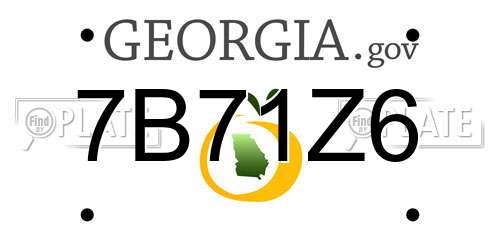 7B71Z6 Georgia License Plate