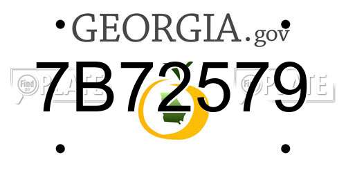 7B72579 Georgia License Plate