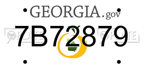 7B72879 Georgia License Plate