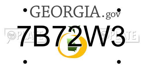 7B72W3 Georgia License Plate