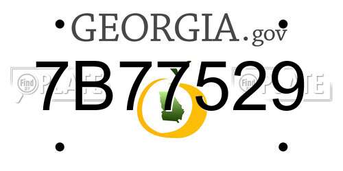 7B77529 Georgia License Plate