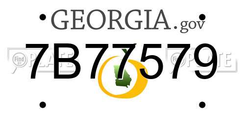 7B77579 Georgia License Plate