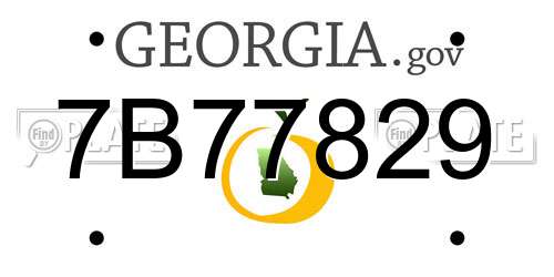 7B77829 Georgia License Plate