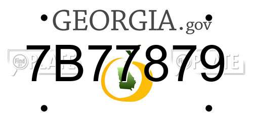 7B77879 Georgia License Plate