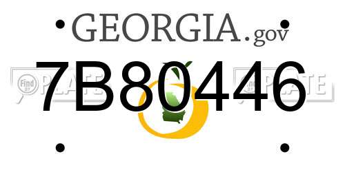 7B80446 Georgia License Plate