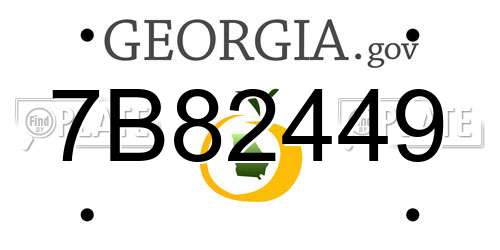 7B82449 Georgia License Plate