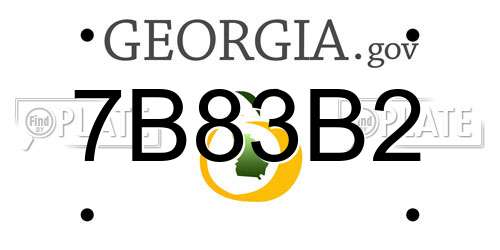 7B83B2 Georgia License Plate