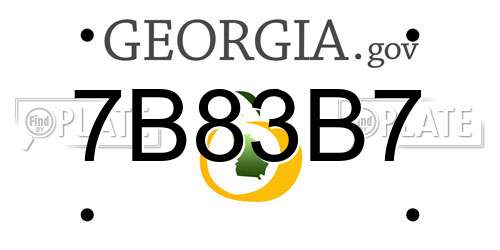 7B83B7 Georgia License Plate