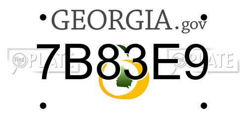 7B83E9 Georgia License Plate