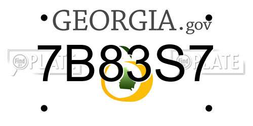 7B83S7 Georgia License Plate