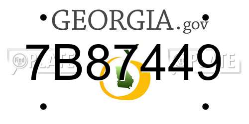 7B87449 Georgia License Plate