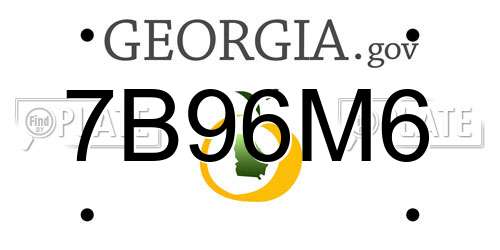 7B96M6 Georgia License Plate
