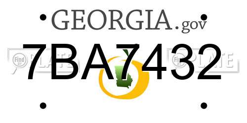 7BA7432 Georgia License Plate