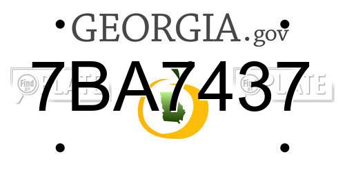 7BA7437 Georgia License Plate