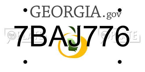 7BAJ776 Georgia License Plate