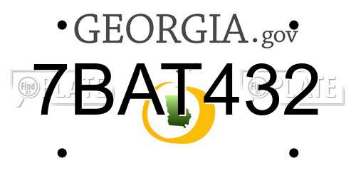 7BAT432 Georgia License Plate