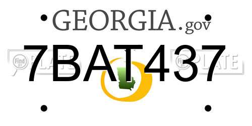 7BAT437 Georgia License Plate