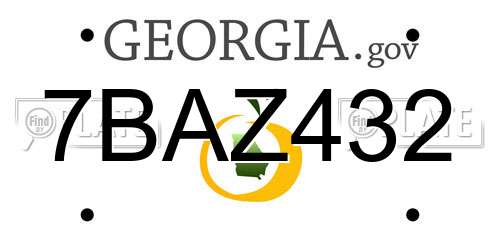 7BAZ432 Georgia License Plate