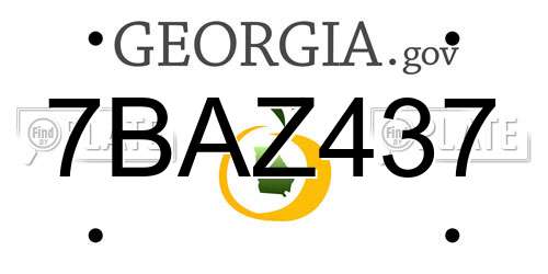 7BAZ437 Georgia License Plate