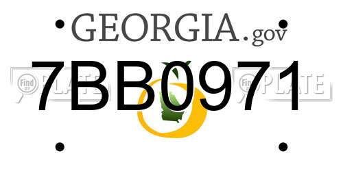 7BB0971 Georgia License Plate