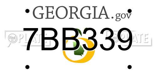7BB339 Georgia License Plate