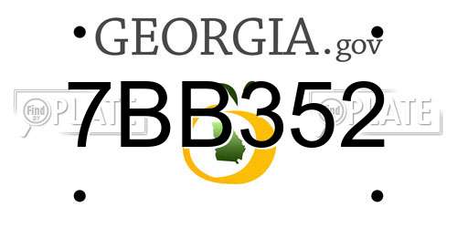 7BB352 Georgia License Plate