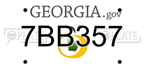 7BB357 Georgia License Plate