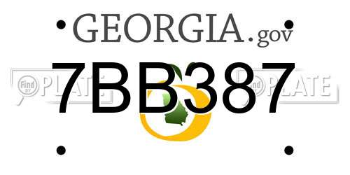 7BB387 Georgia License Plate