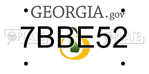 7BBE52 Georgia License Plate