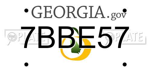 7BBE57 Georgia License Plate