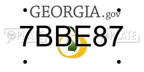 7BBE87 Georgia License Plate