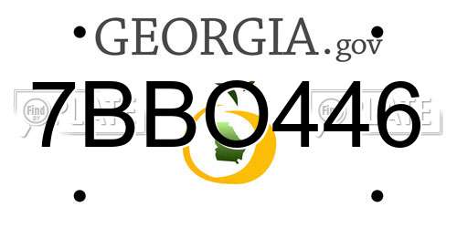 7BBO446 Georgia License Plate