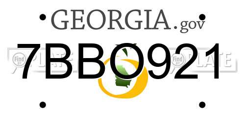 7BBO921 Georgia License Plate