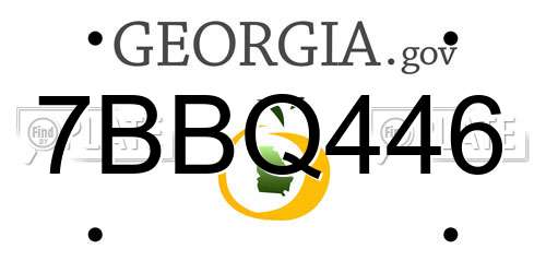 7BBQ446 Georgia License Plate