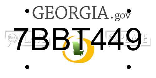 7BBT449 Georgia License Plate