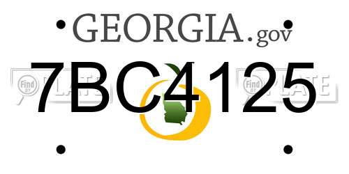 7BC4125 Georgia License Plate