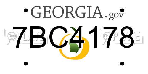 7BC4178 Georgia License Plate